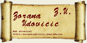 Zorana Udovičić vizit kartica